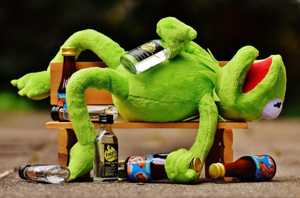 アルコール依存症のカエル